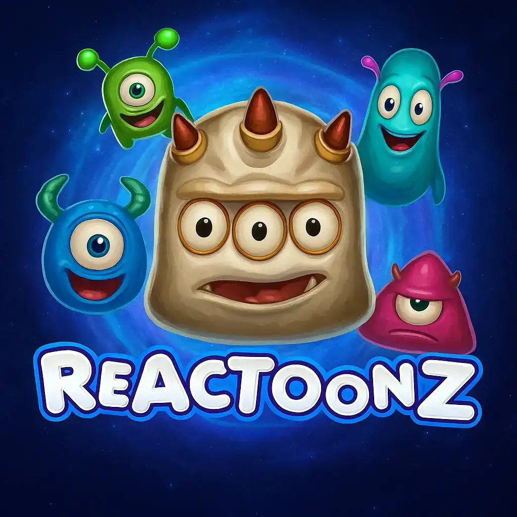 Reactoonz slot with colorful alien creatures on a cosmic background